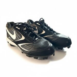 Nike Men's Size 13 Black White Baseball Cleats Molded Studs